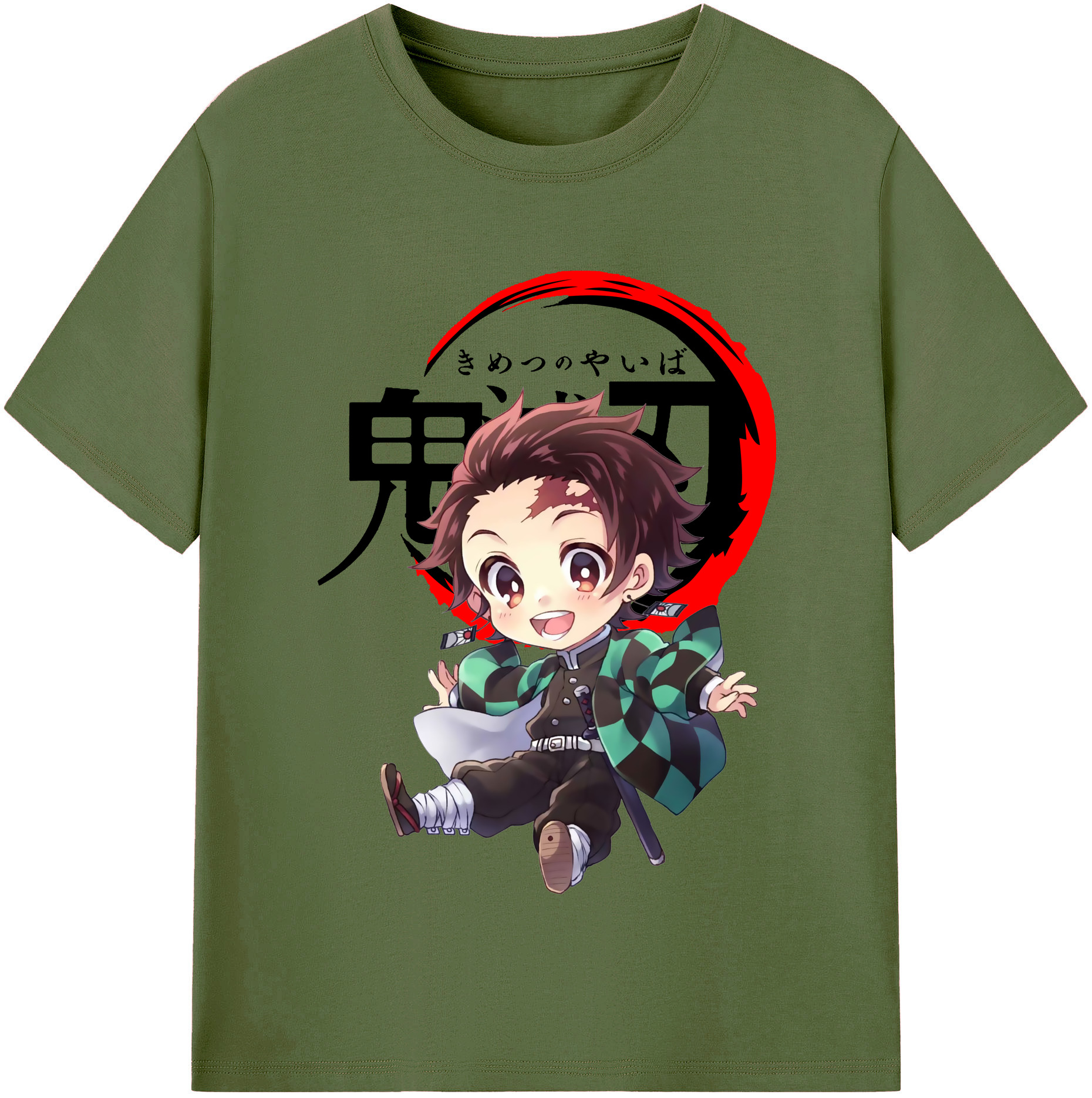 （画像用） 鬼滅の刃 竈門 炭治郎／かまど たんじろう Kamado Tanjirou 綿100％半袖Tシャツ（フロントプリント）